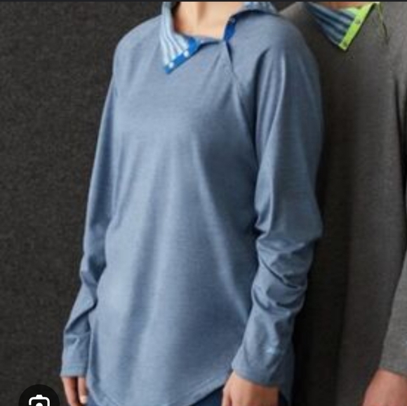 Jason Wu X Evaair Heathered Blue Mock Neck Unisex Longsleeve T Shirt Size MEDIUM - Picture 1 of 8